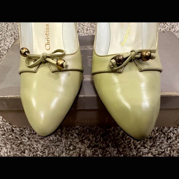 NWTs Deadstock 60s Mint Green Christian Dior Marshall Field's Stilett Leather 8 - Picture 5 of 13